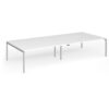 Connex Goal-Post 3600 x 1600 x 725mm Back to Back Desk ( 4 x 1800mm ) - Silver Frame / White Top - GCO36L16-S-WH