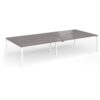 Connex Goal-Post 3600 x 1600 x 725mm Back to Back Desk ( 4 x 1800mm ) - White Frame / Grey Oak Top - GCO36L16-WH-GO