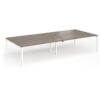 Connex Goal-Post 3600 x 1600 x 725mm Back to Back Desk ( 4 x 1800mm ) - White Frame / Nebraska Oak Top - GCO36L16-WH-NO