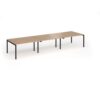 Connex Goal-Post 4200 x 1200 x 725mm Back to Back Desk ( 6 x 1400mm ) - Black Frame / Beech Top - GCO4212-K-B