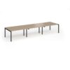Connex Goal-Post 4200 x 1200 x 725mm Back to Back Desk ( 6 x 1400mm ) - Black Frame / Kendal Oak Top - GCO4212-K-KO