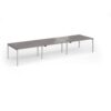 Connex Goal-Post 4200 x 1200 x 725mm Back to Back Desk ( 6 x 1400mm ) - Silver Frame / Grey Oak Top - GCO4212-S-GO
