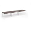 Connex Goal-Post 4200 x 1200 x 725mm Back to Back Desk ( 6 x 1400mm ) - Silver Frame / Walnut Top - GCO4212-S-W