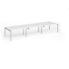 Connex Goal-Post 4200 x 1200 x 725mm Back to Back Desk ( 6 x 1400mm ) - Silver Frame / White Top - GCO4212-S-WH