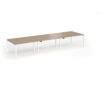 Connex Goal-Post 4200 x 1200 x 725mm Back to Back Desk ( 6 x 1400mm ) - White Frame / Kendal Oak Top - GCO4212-WH-KO