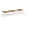Connex Goal-Post 4200 x 1200 x 725mm Back to Back Desk ( 6 x 1400mm ) - White Frame / Oak Top - GCO4212-WH-O