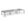 Connex Goal-Post 4200 x 1600 x 725mm Back to Back Desk ( 6 x 1400mm ) - Black Frame / Grey Oak Top - GCO4216-K-GO