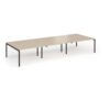 Connex Goal-Post 4200 x 1600 x 725mm Back to Back Desk ( 6 x 1400mm ) - Black Frame / Kendal Oak Top - GCO4216-K-KO