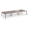 Connex Goal-Post 4200 x 1600 x 725mm Back to Back Desk ( 6 x 1400mm ) - Black Frame / Walnut Top - GCO4216-K-W