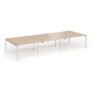 Connex Goal-Post 4200 x 1600 x 725mm Back to Back Desk ( 6 x 1400mm ) - Silver Frame / Beech Top - GCO4216-S-B
