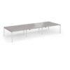 Connex Goal-Post 4200 x 1600 x 725mm Back to Back Desk ( 6 x 1400mm ) - Silver Frame / Grey Oak Top - GCO4216-S-GO