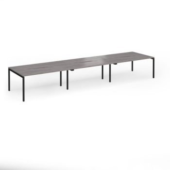 Connex Goal-Post 4800 x 1200 x 725mm Back to Back Desk ( 6 x 1600mm ) - Black Frame / Grey Oak Top - GCO4812-K-GO