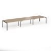 Connex Goal-Post 4800 x 1200 x 725mm Back to Back Desk ( 6 x 1600mm ) - Black Frame / Kendal Oak Top - GCO4812-K-KO