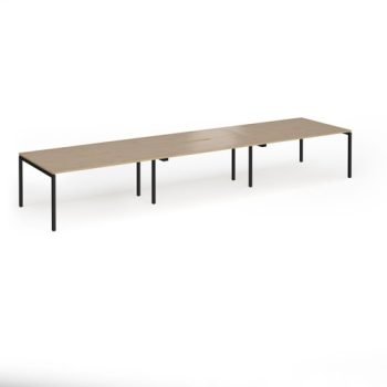Connex Goal-Post 4800 x 1200 x 725mm Back to Back Desk ( 6 x 1600mm ) - Black Frame / Kendal Oak Top - GCO4812-K-KO