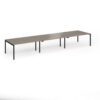 Connex Goal-Post 4800 x 1200 x 725mm Back to Back Desk ( 6 x 1600mm ) - Black Frame / Nebraska Oak Top - GCO4812-K-NO