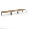 Connex Goal-Post 4800 x 1200 x 725mm Back to Back Desk ( 6 x 1600mm ) - Black Frame / Oak Top - GCO4812-K-O