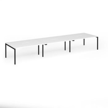 Connex Goal-Post 4800 x 1200 x 725mm Back to Back Desk ( 6 x 1600mm ) - Black Frame / White Top - GCO4812-K-WH