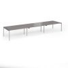 Connex Goal-Post 4800 x 1200 x 725mm Back to Back Desk ( 6 x 1600mm ) - Silver Frame / Grey Oak Top - GCO4812-S-GO