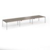 Connex Goal-Post 4800 x 1200 x 725mm Back to Back Desk ( 6 x 1600mm ) - Silver Frame / Nebraska Oak Top - GCO4812-S-NO