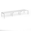 Connex Goal-Post 4800 x 1200 x 725mm Back to Back Desk ( 6 x 1600mm ) - Silver Frame / White Top - GCO4812-S-WH