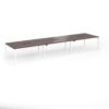Connex Goal-Post 4800 x 1200 x 725mm Back to Back Desk ( 6 x 1600mm ) - White Frame / Walnut Top - GCO4812-WH-W