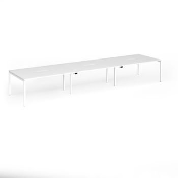 Connex Goal-Post 4800 x 1200 x 725mm Back to Back Desk ( 6 x 1600mm ) - White Frame / White Top - GCO4812-WH-WH