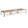 Connex Goal-Post 4800 x 1600 x 725mm Back to Back Desk ( 6 x 1600mm ) - Black Frame / Beech Top - GCO4816-K-B