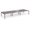 Connex Goal-Post 4800 x 1600 x 725mm Back to Back Desk ( 6 x 1600mm ) - Black Frame / Grey Oak Top - GCO4816-K-GO