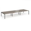 Connex Goal-Post 4800 x 1600 x 725mm Back to Back Desk ( 6 x 1600mm ) - Black Frame / Nebraska Oak Top - GCO4816-K-NO