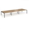Connex Goal-Post 4800 x 1600 x 725mm Back to Back Desk ( 6 x 1600mm ) - Black Frame / Oak Top - GCO4816-K-O