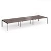 Connex Goal-Post 4800 x 1600 x 725mm Back to Back Desk ( 6 x 1600mm ) - Black Frame / Walnut Top - GCO4816-K-W