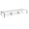 Connex Goal-Post 4800 x 1600 x 725mm Back to Back Desk ( 6 x 1600mm ) - Black Frame / White Top - GCO4816-K-WH