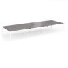 Connex Goal-Post 4800 x 1600 x 725mm Back to Back Desk ( 6 x 1600mm ) - White Frame / Grey Oak Top - GCO4816-WH-GO