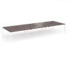 Connex Goal-Post 4800 x 1600 x 725mm Back to Back Desk ( 6 x 1600mm ) - White Frame / Walnut Top - GCO4816-WH-W