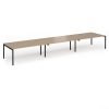 Connex Goal-Post 5400 x 1200 x 725mm Back to Back Desk ( 6 x 1800mm ) - Black Frame / Kendal Oak Top - GCO5412-K-KO