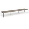 Connex Goal-Post 5400 x 1200 x 725mm Back to Back Desk ( 6 x 1800mm ) - Black Frame / Nebraska Oak Top - GCO5412-K-NO