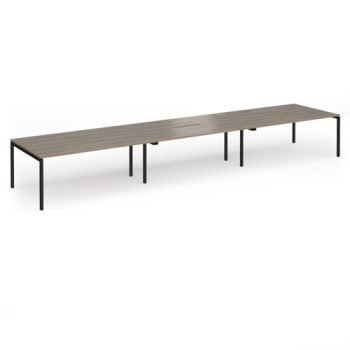 Connex Goal-Post 5400 x 1200 x 725mm Back to Back Desk ( 6 x 1800mm ) - Black Frame / Nebraska Oak Top - GCO5412-K-NO