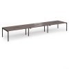 Connex Goal-Post 5400 x 1200 x 725mm Back to Back Desk ( 6 x 1800mm ) - Black Frame / Walnut Top - GCO5412-K-W