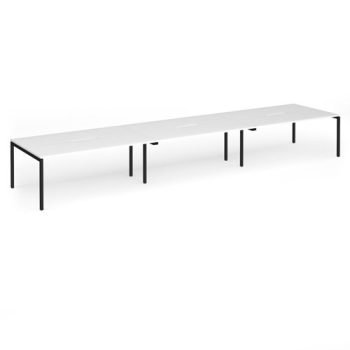 Connex Goal-Post 5400 x 1200 x 725mm Back to Back Desk ( 6 x 1800mm ) - Black Frame / White Top - GCO5412-K-WH