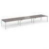Connex Goal-Post 5400 x 1200 x 725mm Back to Back Desk ( 6 x 1800mm ) - Silver Frame / Grey Oak Top - GCO5412-S-GO