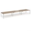 Connex Goal-Post 5400 x 1200 x 725mm Back to Back Desk ( 6 x 1800mm ) - Silver Frame / Kendal Oak Top - GCO5412-S-KO