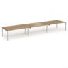 Connex Goal-Post 5400 x 1200 x 725mm Back to Back Desk ( 6 x 1800mm ) - Silver Frame / Oak Top - GCO5412-S-O