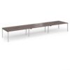 Connex Goal-Post 5400 x 1200 x 725mm Back to Back Desk ( 6 x 1800mm ) - Silver Frame / Walnut Top - GCO5412-S-W