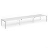 Connex Goal-Post 5400 x 1200 x 725mm Back to Back Desk ( 6 x 1800mm ) - Silver Frame / White Top - GCO5412-S-WH