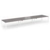 Connex Goal-Post 5400 x 1200 x 725mm Back to Back Desk ( 6 x 1800mm ) - White Frame / Grey Oak Top - GCO5412-WH-GO