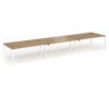 Connex Goal-Post 5400 x 1200 x 725mm Back to Back Desk ( 6 x 1800mm ) - White Frame / Oak Top - GCO5412-WH-O