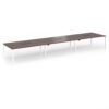 Connex Goal-Post 5400 x 1200 x 725mm Back to Back Desk ( 6 x 1800mm ) - White Frame / Walnut Top - GCO5412-WH-W