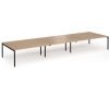 Connex Goal-Post 5400 x 1600 x 725mm Back to Back Desk ( 6 x 1800mm ) - Black Frame / Beech Top - GCO5416-K-B