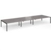 Connex Goal-Post 5400 x 1600 x 725mm Back to Back Desk ( 6 x 1800mm ) - Black Frame / Grey Oak Top - GCO5416-K-GO