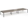 Connex Goal-Post 5400 x 1600 x 725mm Back to Back Desk ( 6 x 1800mm ) - Black Frame / Nebraska Oak Top - GCO5416-K-NO